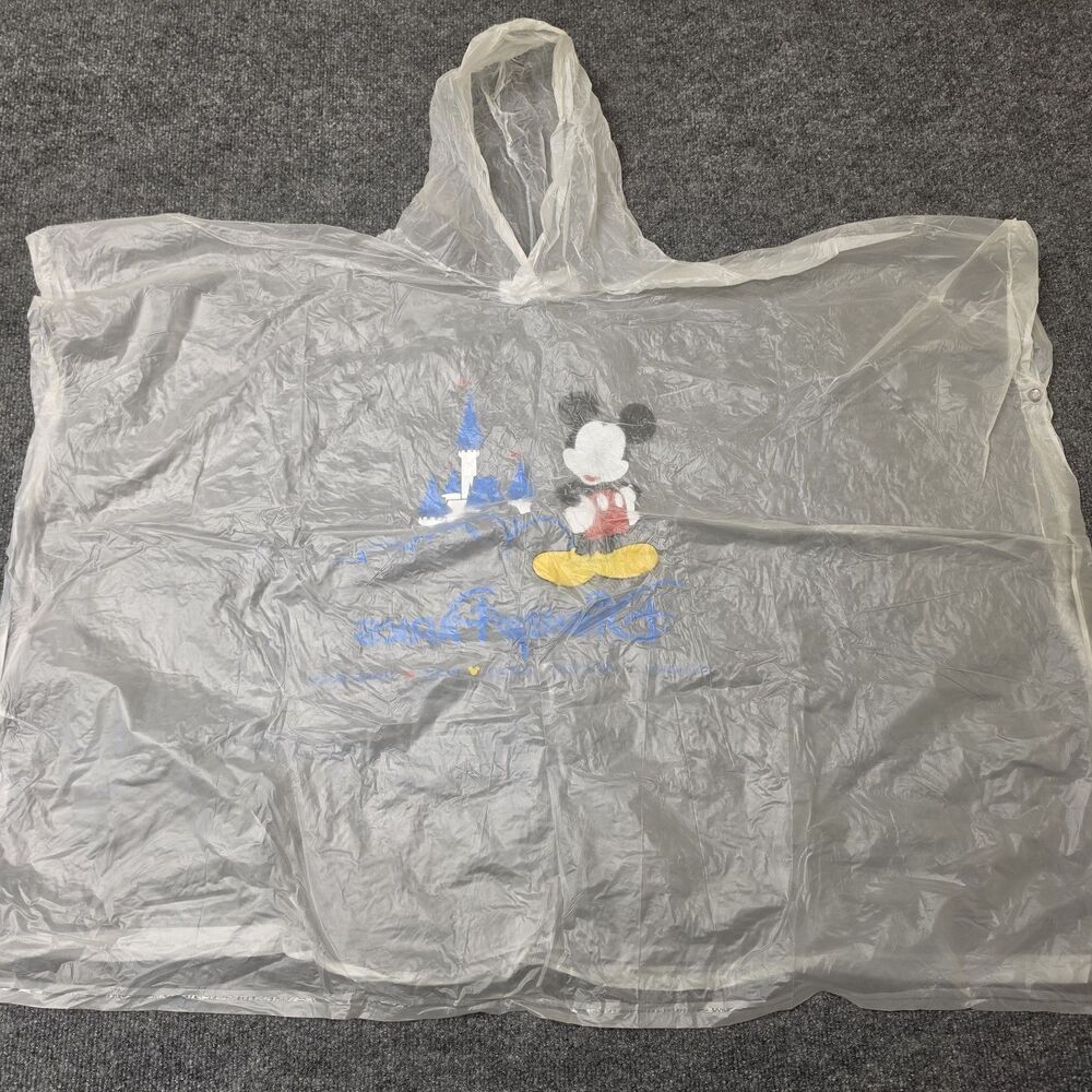 Disney World Parks Around The World Clear Mickey Mouse Castle Rain Child Poncho